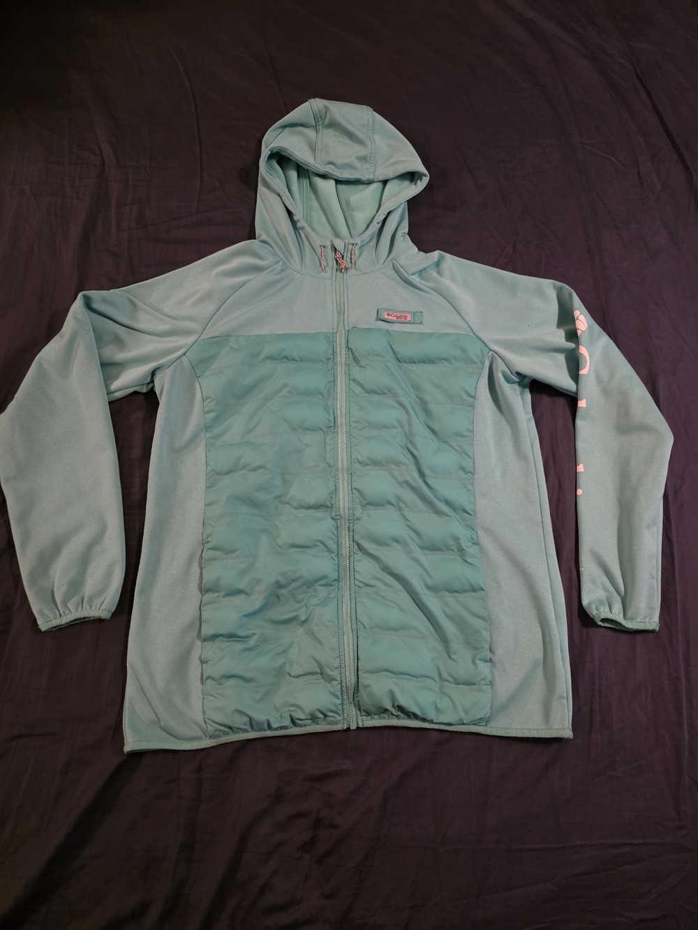 Women's Light Teal Columbia Hooded Jacket